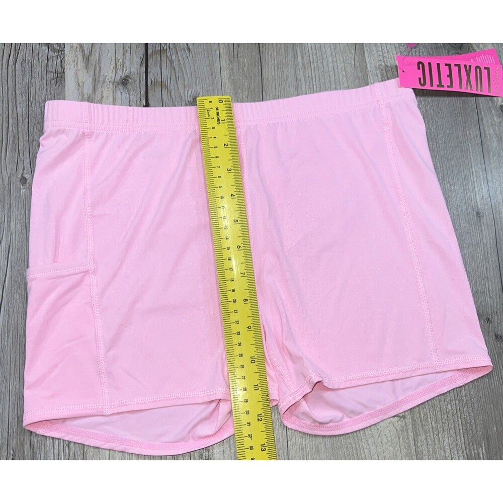 Lilly Pulitzer Luxletic Athletic Gym Shorts Womens M Biker Light Pink NWT UPF 50 - Picture 4 of 7